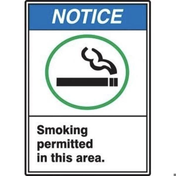 Accuform ANSI NOTICE Safety Sign SMOKING MRMK803XT MRMK803XT - main